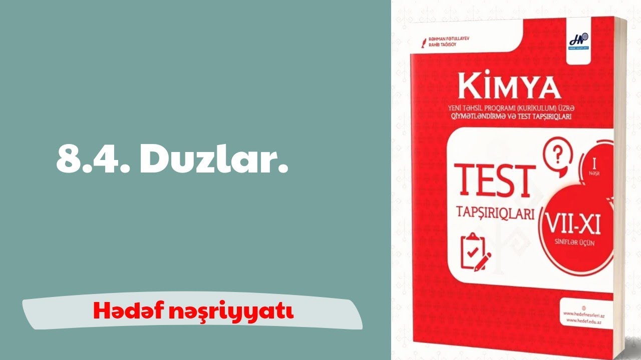 Hədəf kimya test bankı | 8.4. Duzlar.