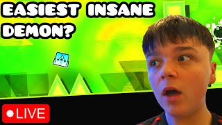 🔴Beating The EASIEST Insane Demon in 1 STREAM🔴