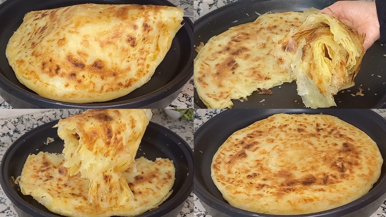 ملوية عملاقة😄بلاما تلويها بطريقة مبتكرة بخلطة سحرية تخليك تستغناي على الزبدة ملوي مورق مقرمش و هشيش