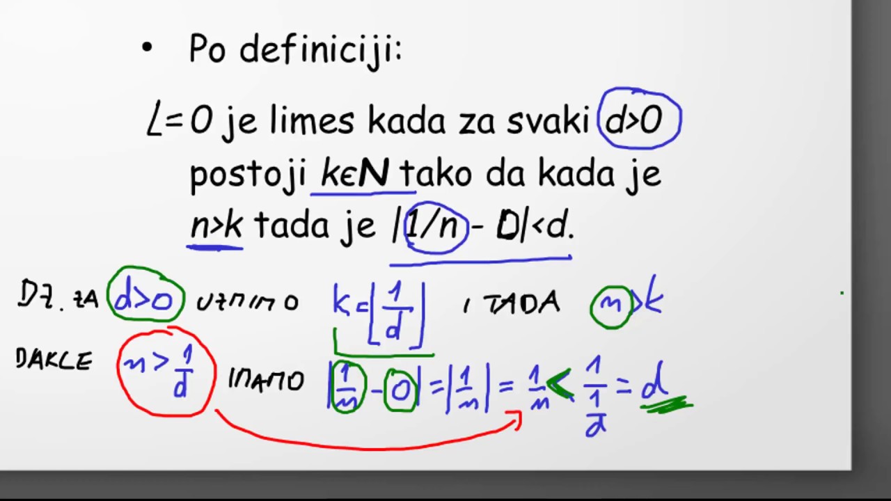 Harmonijski niz. Dokaz konvergencije.