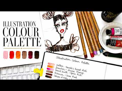 Colour Palette Swatches | Girl Illustration: Patreon VID I MAY26 #mixedmedia #swatches
