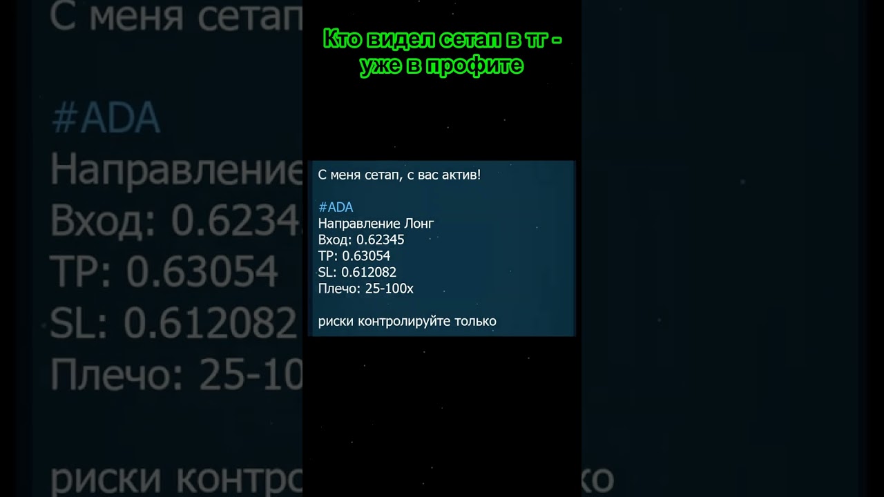 ADA - пример работы стратегии Smart Money, результат +114% 