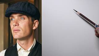 How to draw Tommy Shelby ( Cillian Murphy ) from Peaky Blinders | Portrait Drawing Tutorial