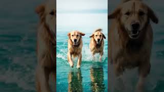 Two dogs running in a water #running #funnyshorts #dog #dogs #funnyvideo #viralvideo #viralvideo