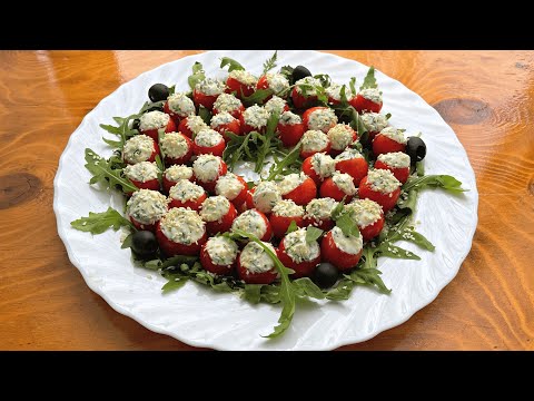 Праздничная закуска из помидоров. Простой быстрый рецепт закуски к Новому Году 2022