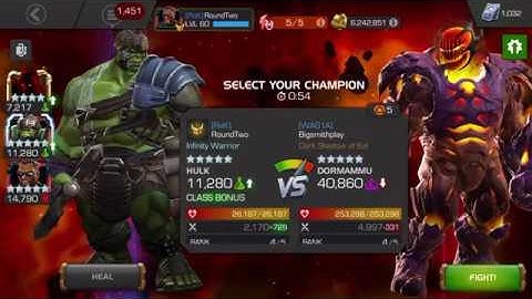5 Star Gladiator Hulk (Ragnarok) Dormammu Boss Alliance War Gameplay