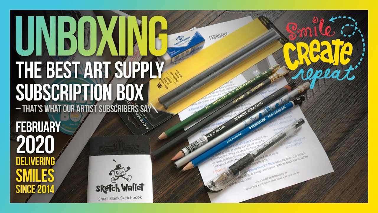 UNBOXING Feb. 2020 SKETCHBOOK & PENCILS THEMED ART SUPPLY SUBSCRIPTION