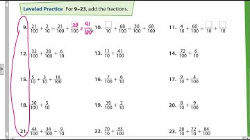Continue 12-4 Add Fractions with Denominators of 10 and 100