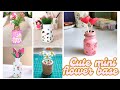 Cute mini bottle art | mini flower base💖 #diy #craftideas#homemade#artandcraft #miniaturecraft#craft