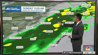 A wet start to Sunday