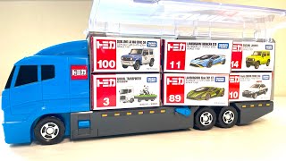 12 Type Tomica Cars ☆ Tomica opening and put in big Okatazuke convoy