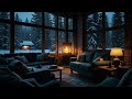No Ads Fireplace Blizzard ASMR - Snow Storm Sound Sleep With Fireplace Burning For Deep Sleeping