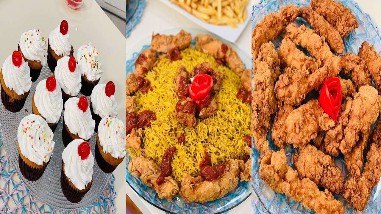 العزومة مع الشيف فاطمة أبو حاتي | طريقة عمل أرز الريزو - ستربس الدجاج - الكب كيك