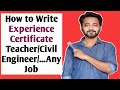 How to Write an Experience Certificate in English | Experience Certificate in English for Any Job |