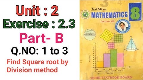 #Maths | Class : 8 | Unit No : 2 |Eercise : 2.3 | Part - B |  Q.1 to 3  STBB|