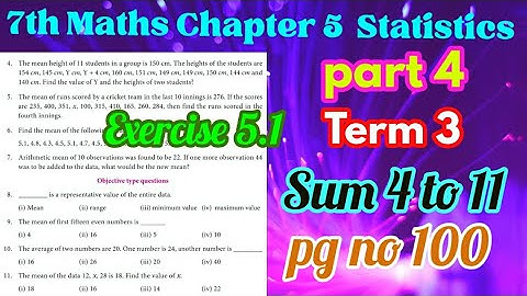 7th std Maths/Term 3Chapter 5 Statistics/Exercise 5.1(pg no99, 100)sum 4 to 11/Part 4#Newsamacheer