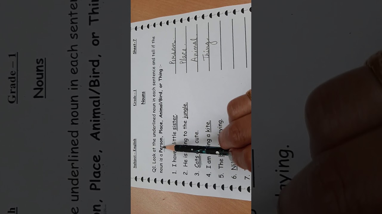 grade1 nouns worksheet worksheet of nouns nouns how to find the