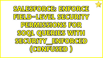 Enforce Field-Level Security Permissions for SOQL Queries WITH SECURITY_ENFORCED (Confused )
