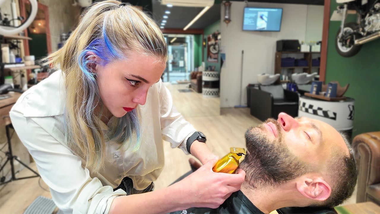 22yo Barber IMPRESS with Mid Fade And Crisp Lines [ASMR] – Nantes 🇫🇷