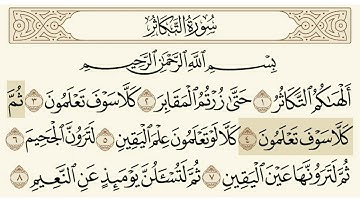 سورة التكاثر الشيخ سعد الغامدي