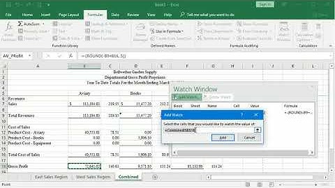 Using a Watch Window in Excel