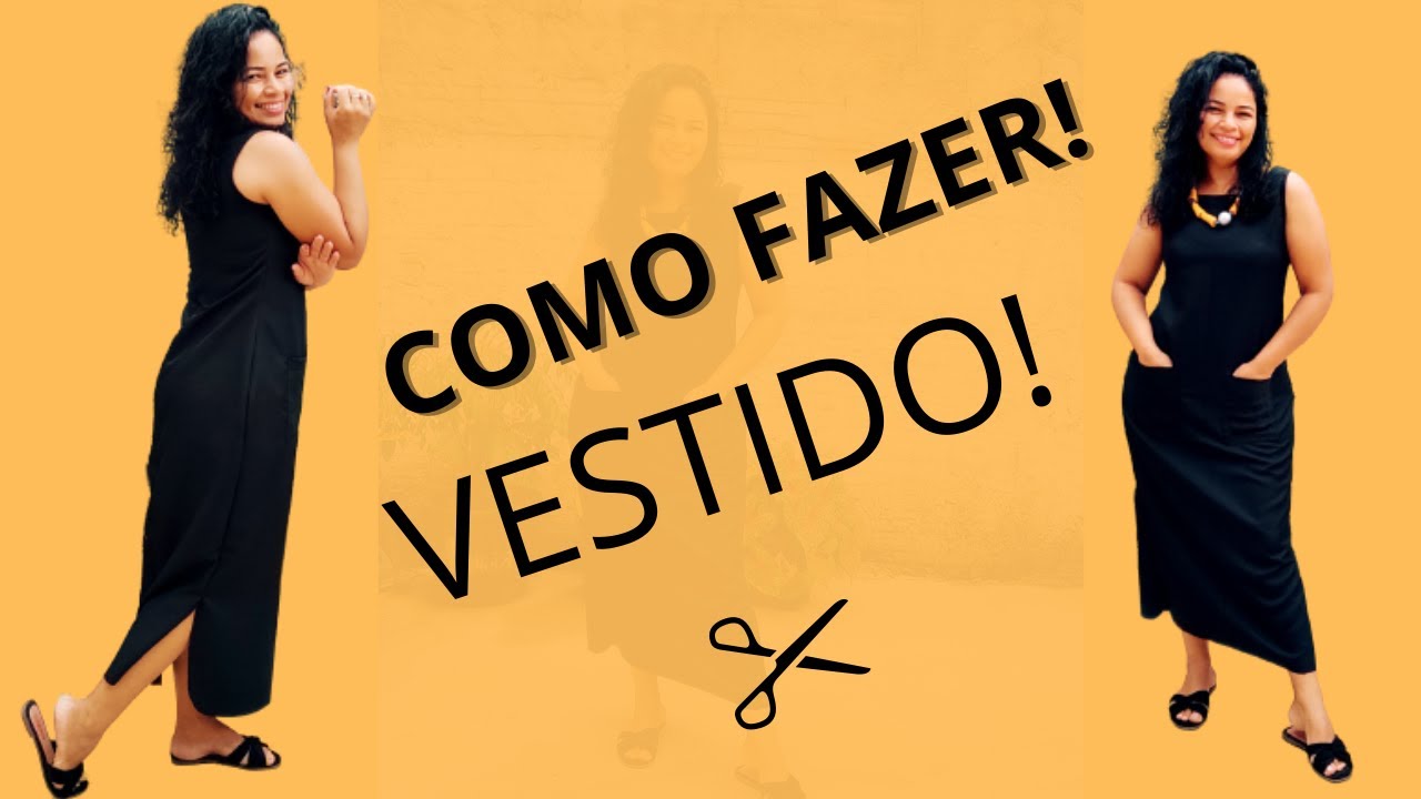 COMO FAZER VESTIDO REGATA COM BOLSOS NA FRENTE E FENDA NAS LATERAIS POR DEJANE MILHOMEM