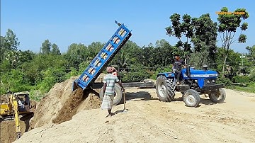 Soil load tractor in The Biggest River Site Unloading Digital hydraulic facility system method Ep.46