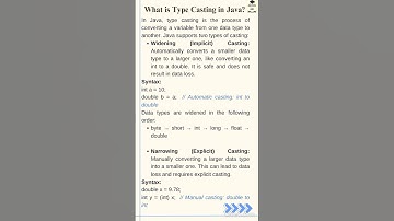 What is Type Casting in Java? #java #shortsvideo