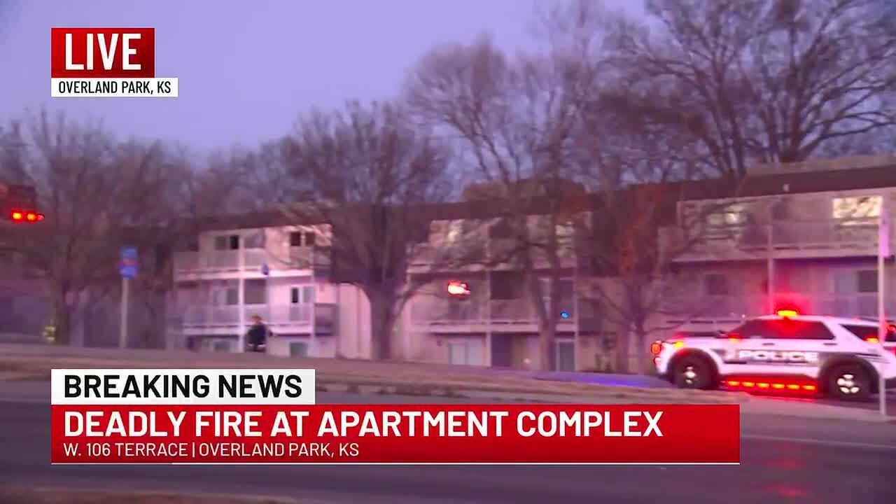 One dead in two-alarm fire at Overland Park apartment complex - YouTube