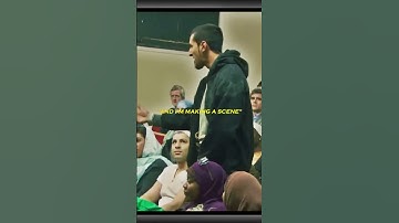 Young muslim man surprises the crowd with fake bomb.