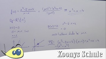 Beispiel, hebbare Lücke, Definitionslücke, Polynomdivision, gebrochenrationale Funktionen, Analysis