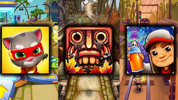 Talking Tom Hero Dash Vs Temple Run 2 Jungle Fall Vs Subway Surfers Endless Run