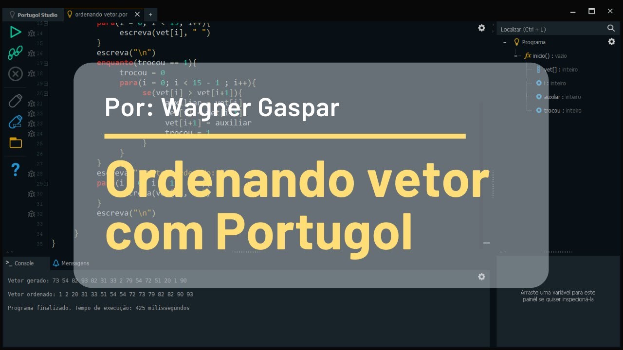 Algoritmos (Portugol) - Vetores Crescente 