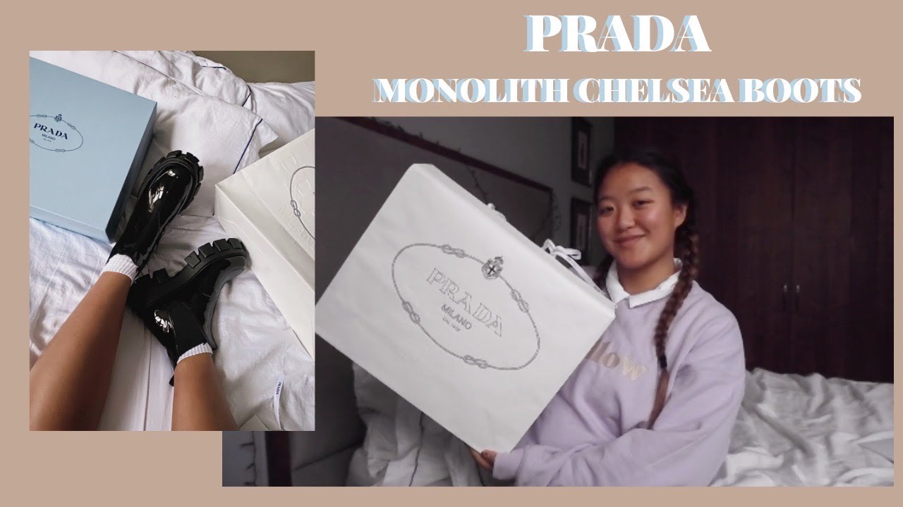 PRADA CHELSEA MONOLITH BOOTS 2020 // Unboxing + SIZE review!! - YouTube