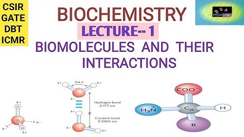 BIOCHEMISTRY-- BIOMOLECULES AND THEIR INTERACTIONS   || CSIR || GATE || DBT|| ICMR