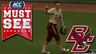 BC's Megan Cooley Makes Impressive Diving Catch In Center | ACC Must See Moment