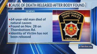 Cause of death revealed after body found in Tioga County