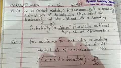 Ex 15.1, Q 1, Chapter 15, Probability, Class 9 Math