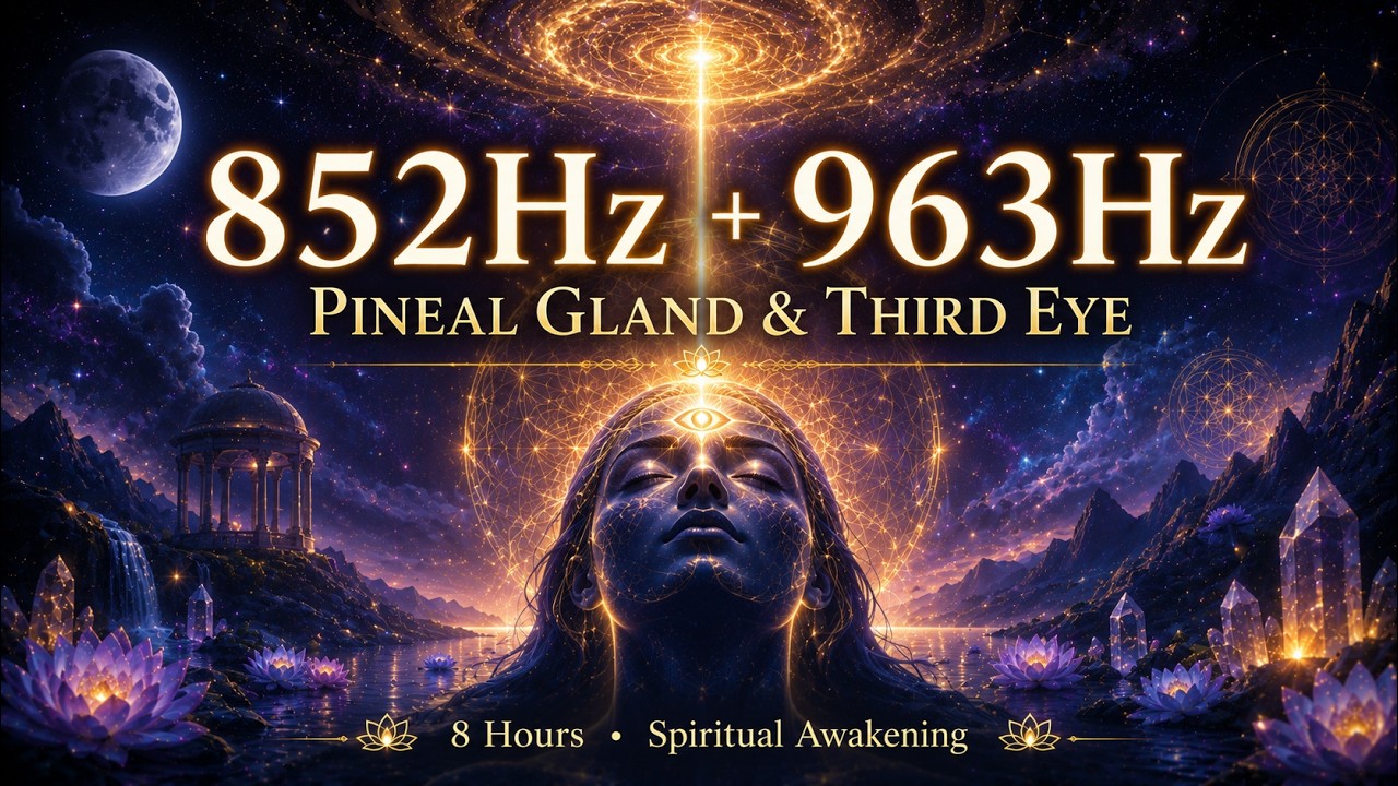 852Hz + 963Hz | Pineal Gland Activation & Third Eye Awakening | Deep ...