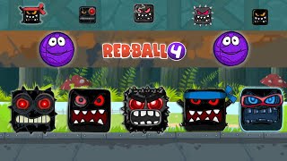 Red Ball 4 - All Black Evil Bosses vs Violet Basket Balls