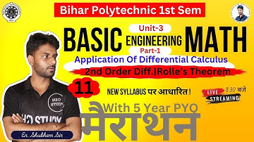bihar polytechnic 1st semester basic engg. math|unit-3 Application of Differential Calculus|H2Ostudy