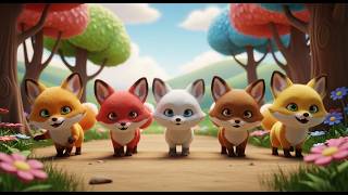 Five Little Fox Cubs Sneak Sneak Sneak | Animal Hide & Seek Song for Kids