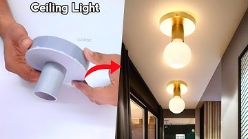 How to Make a Modern New Style LED Ceiling Lamp from PVC Pipe DIY Ceiling Light Diy PVC Lamps