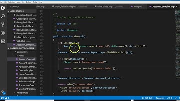 QRCode tutorial   63   payments   add my accounts menu - Laravel 5.6 full project course