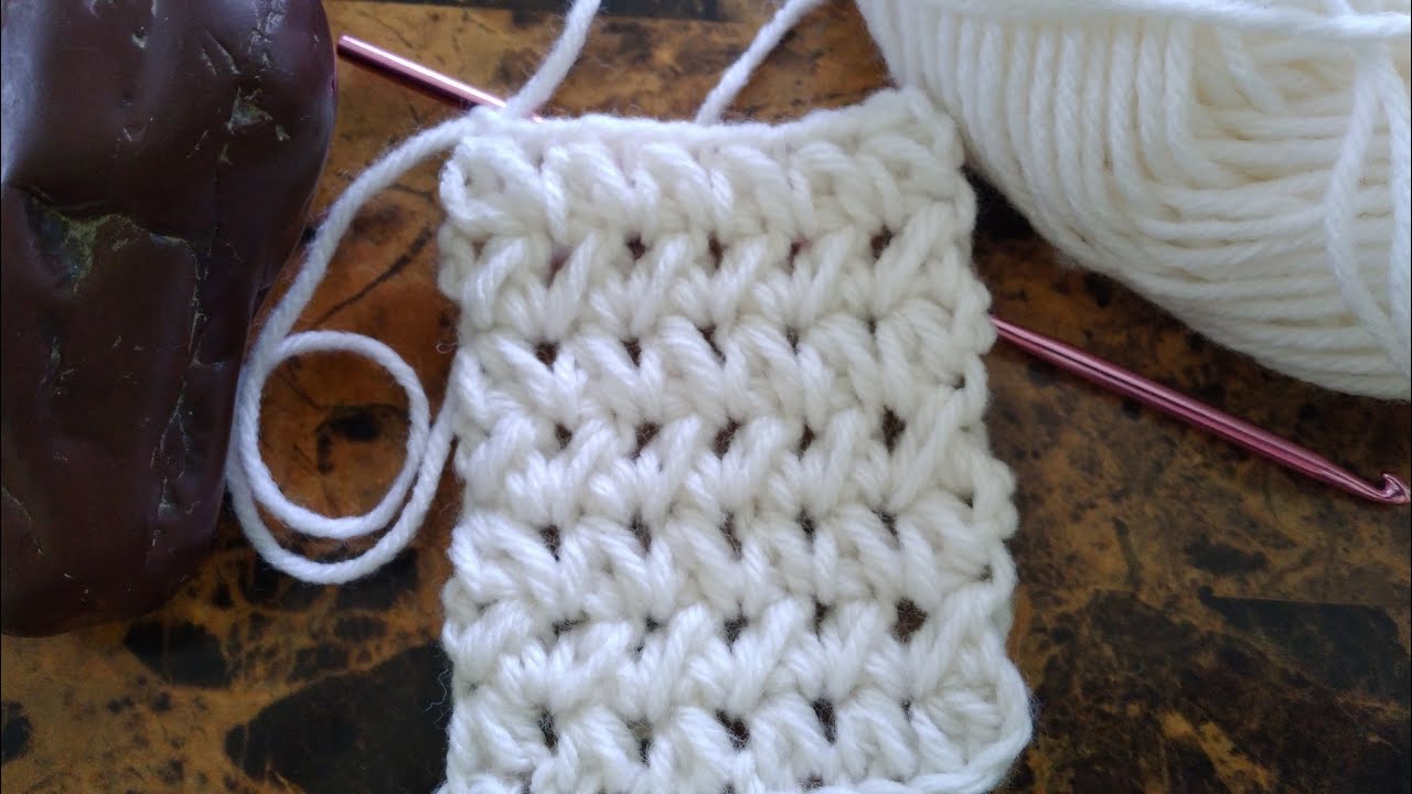 staggered paired half double stitch / crochet stitches - YouTube