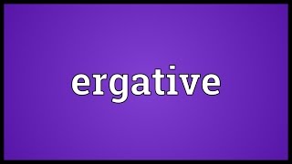 Ergative Meaning