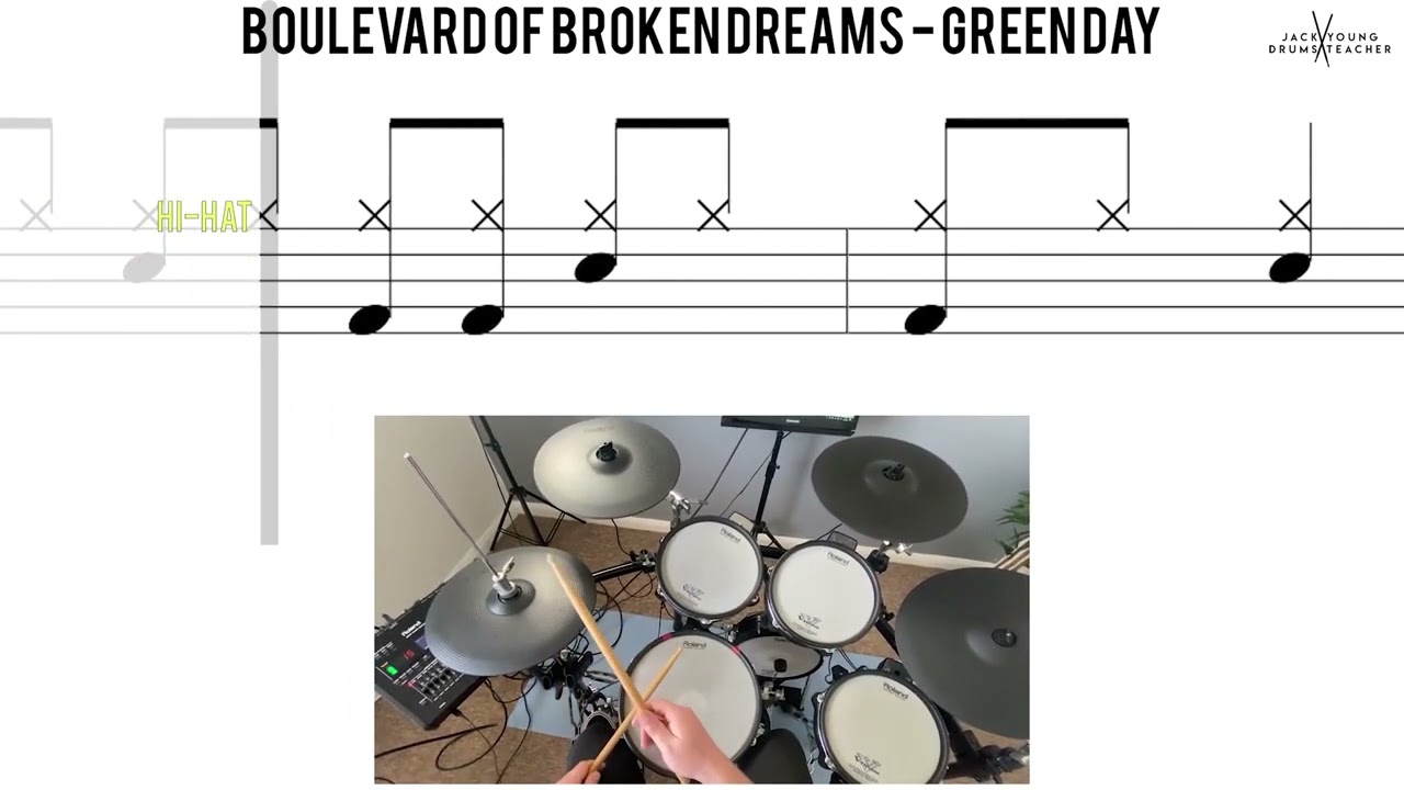 Boulevard Of Broken Dreams  Green Day🥁 Hard Beginner Version