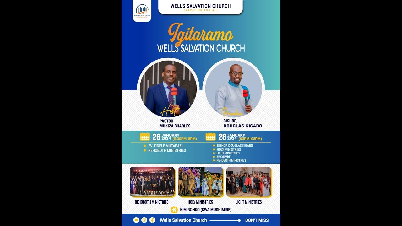 🔴LIVE WELLS SALVATION CHURCH RWANDA || IGITARAMO 28/01/2024 - YouTube