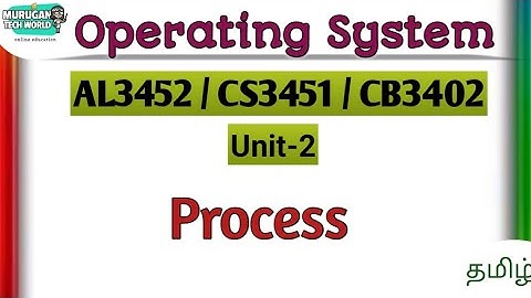 Process in operating system tamil||AL3352/CS3451/CB3402||OS.