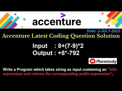 Accenture exam coding question July 2023 Hiring | Coding question in JAVA | 2023 | flarestudy